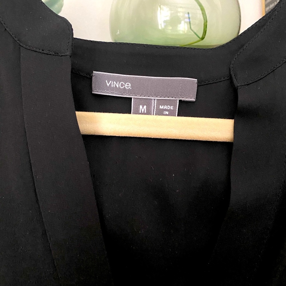 Vince black, silk, high low blouse - Picture 2 of 5